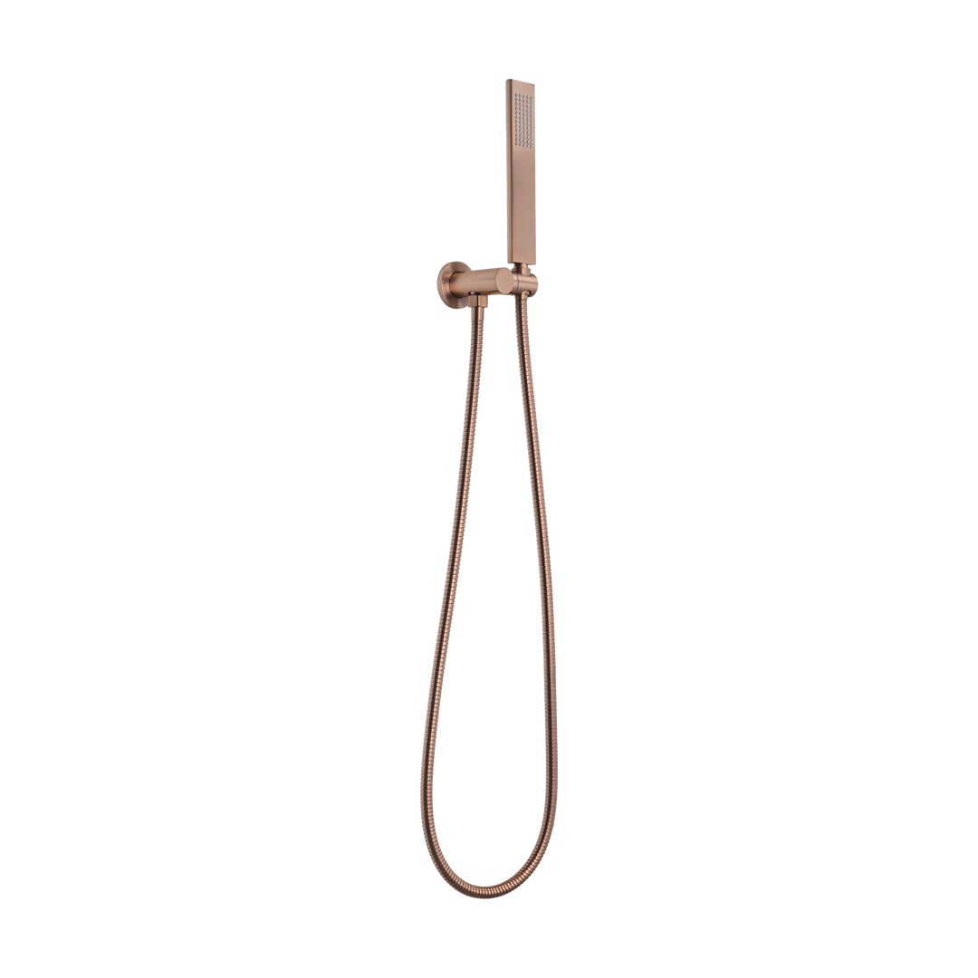 Rounded Rectangle Hand Shower Set - Brushed Copper - ABI Interiors UK