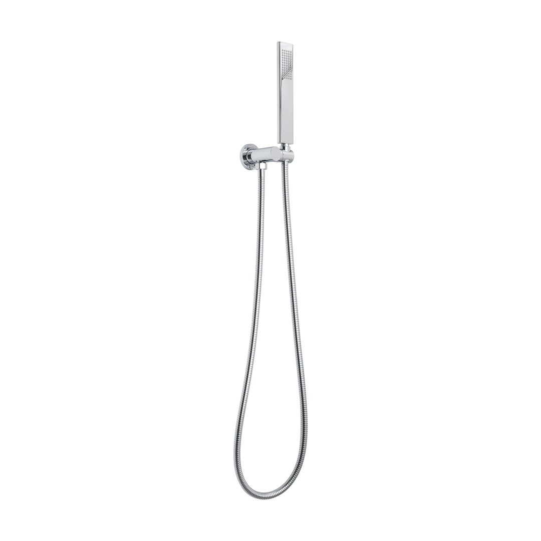 Rounded Rectangle Hand Shower Set - Chrome - ABI Interiors UK