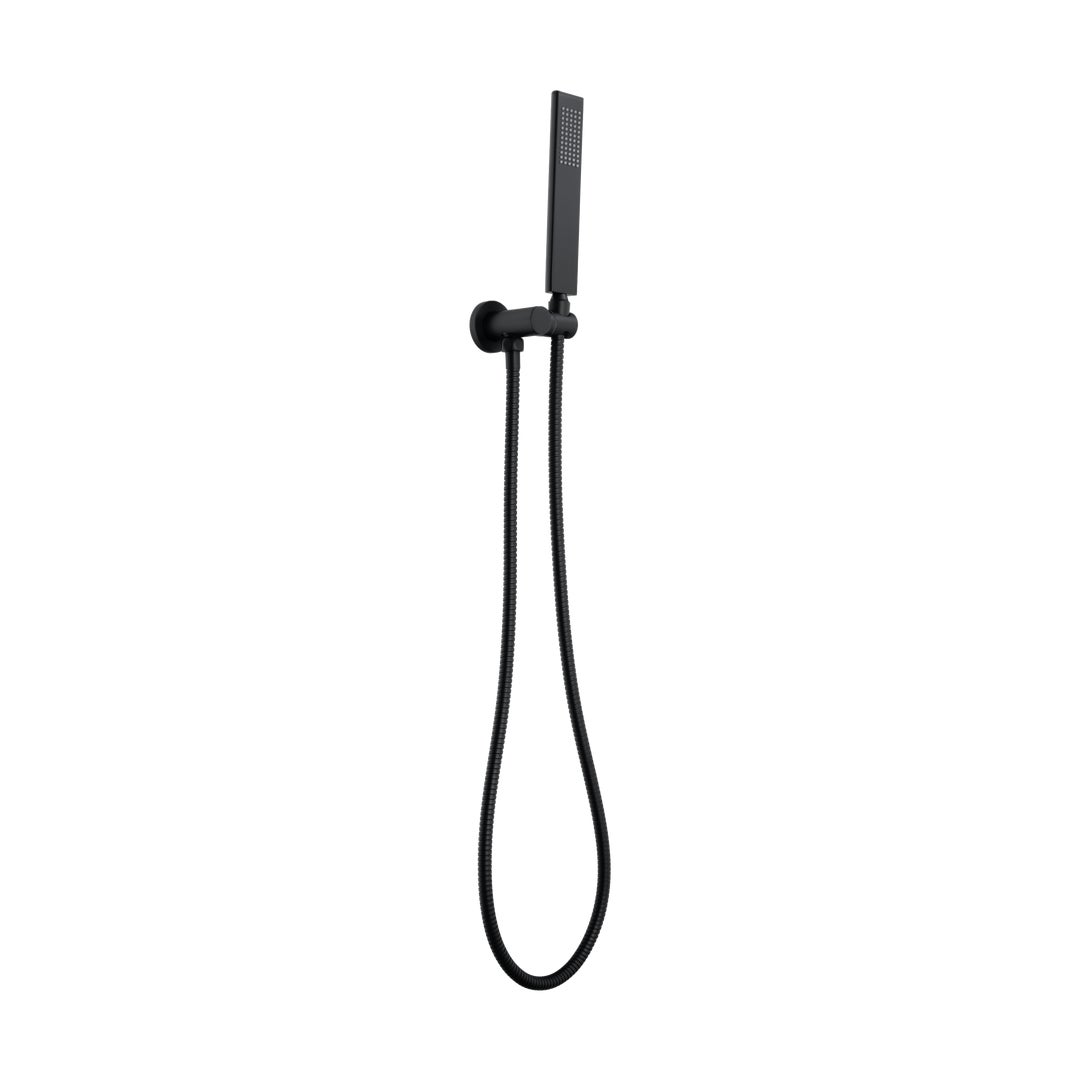 Rounded Rectangle Hand Shower Set - Matte Black - ABI Interiors UK