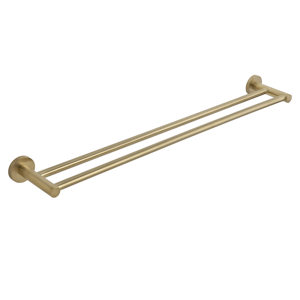Cali Double Towel Rail 750mm – Brushed Brass