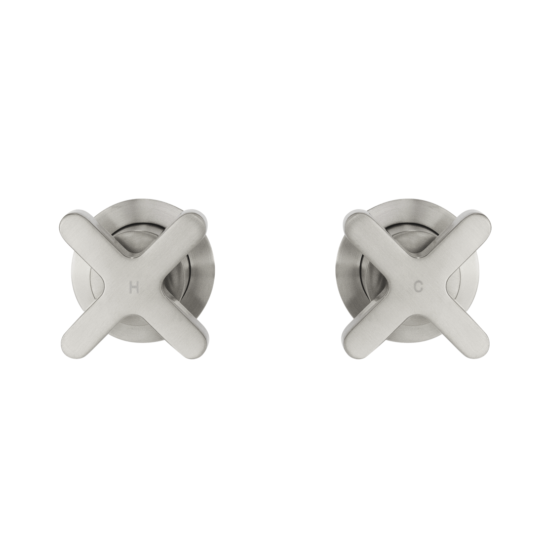 Cross – Assembly Taps – Brushed Nickel