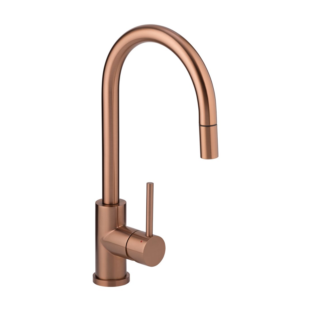 Elysian Commercial Pull-Out Kitchen Mixer – Brushed Copper