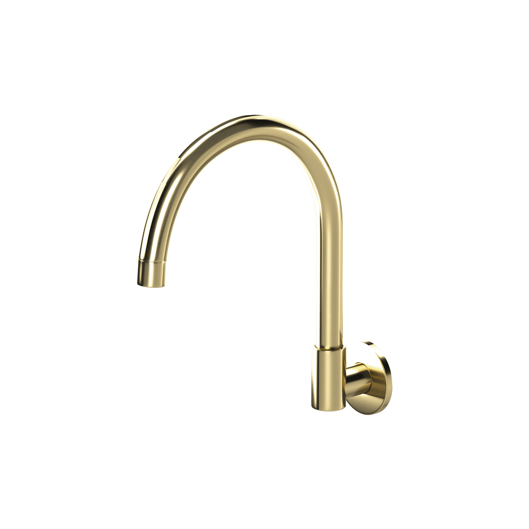 Gooseneck Swivel Wall Mounted Bath Spout UK – Brushed Brass
