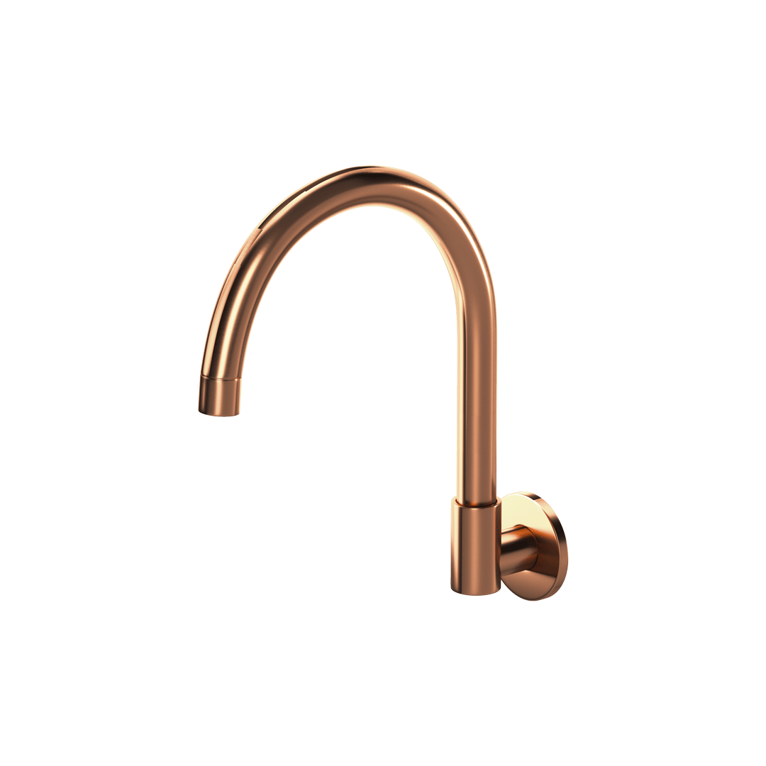 Gooseneck Swivel Wall Mounted Bath Spout – Brushed Copper