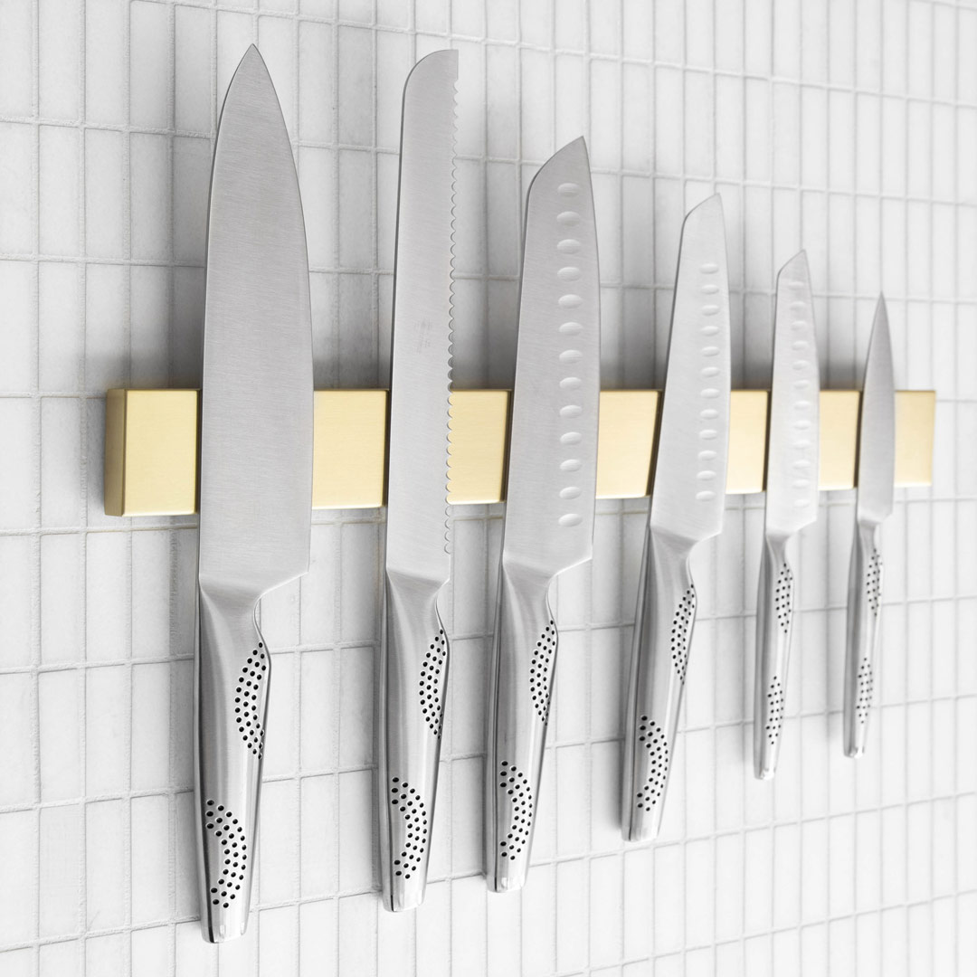 Kenzo Knife Rack Brushed Brass ABI Interiors UK