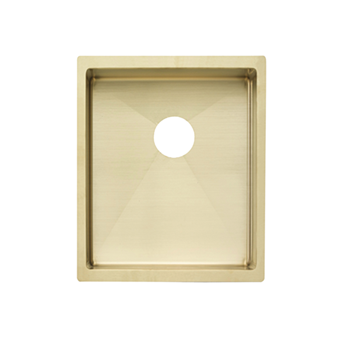 Ohelu Single Kitchen Sink 380mm with Over Flow and Rack – Brushed Brass
