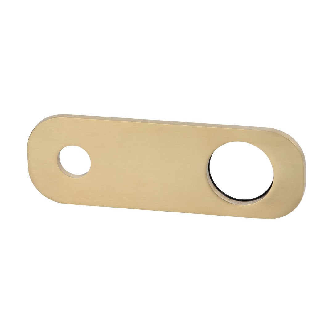 Rounded Rectangle Mixer & Spout Backplate - Brushed Brass