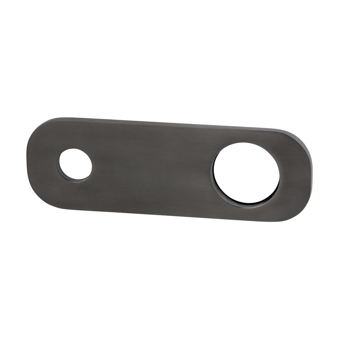 Rounded Rectangle Mixer & Spout Backplate - Brushed Gunmetal