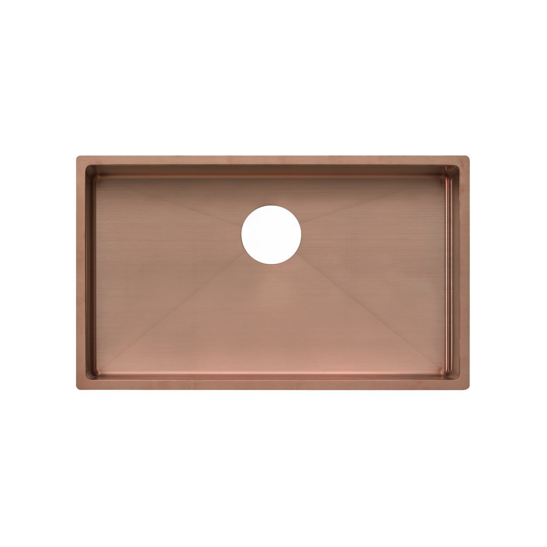 Vari – Single Sink 750mm – Brushed Copper (Rack/Overflow)