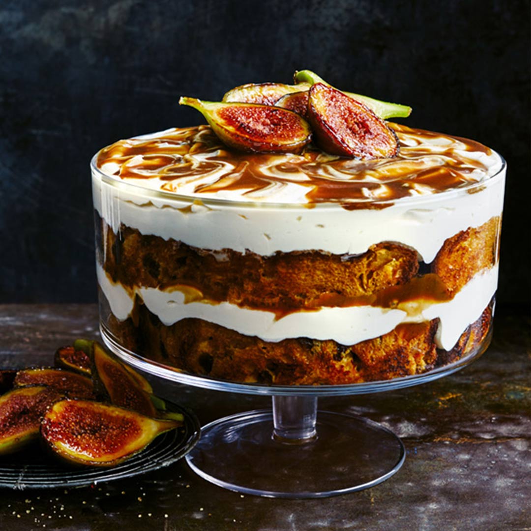 What to serve as an dessert for Christmas lunch - fig and caramel trifle