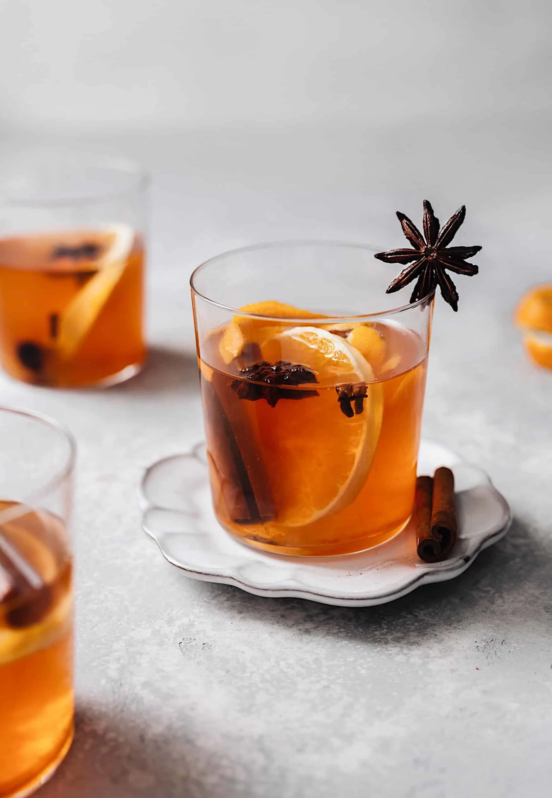 Winter warming mulled cider receipe for your Christmas season with orange and cinnamon and star anise