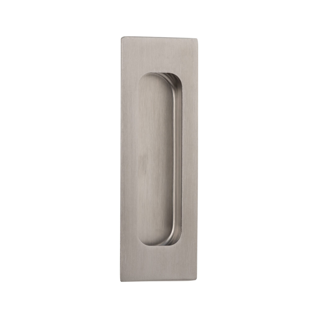 Atley Rectangular Flush Pull Brushed Gunmetal ABI Interiors UK