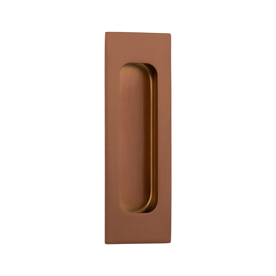 Atley Rectangular Flush Pull – Brushed Copper