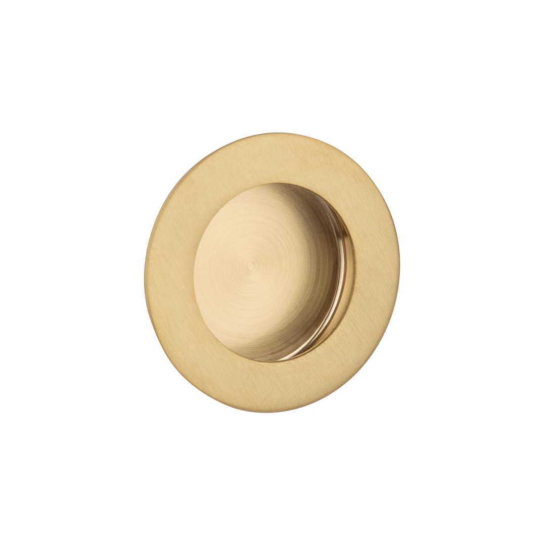 Atley Flush Pull Handle Round – Brushed Brass