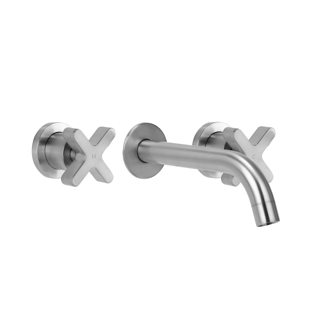 Cross Assembly Taps & Spout Set – Brushed Nickel