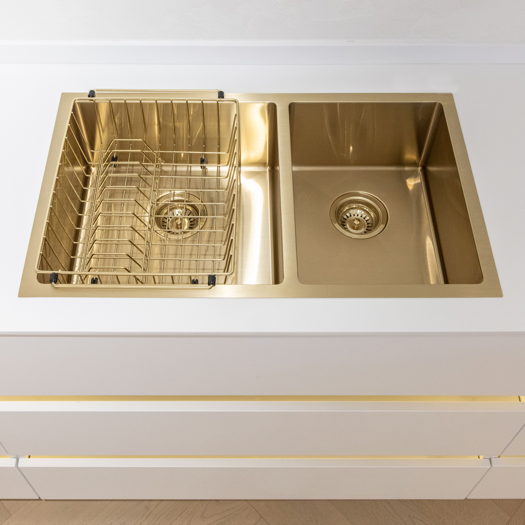Bench Top Dish Rack Brushed Brass Essential Series ABI Interiors UK