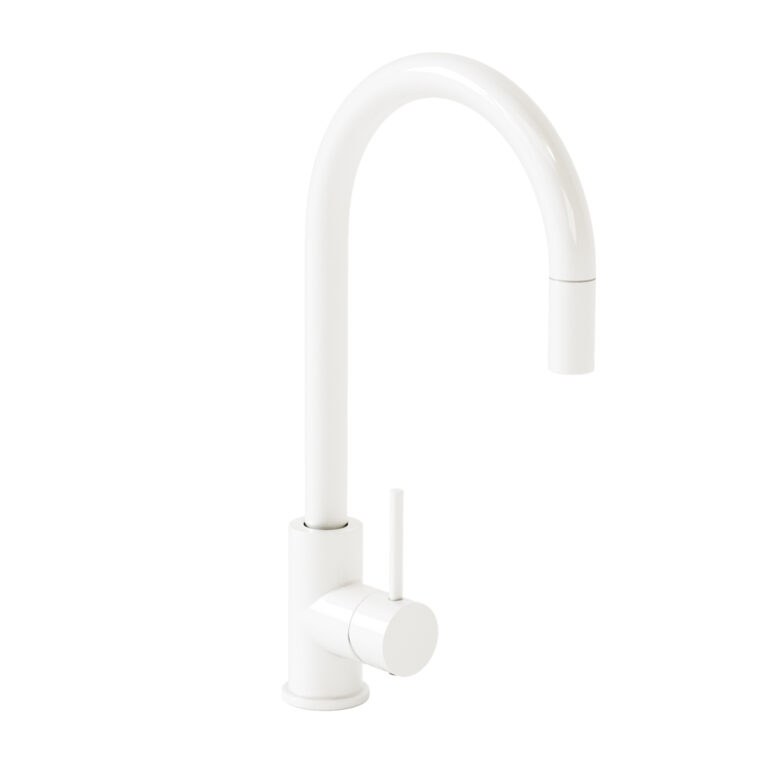 Elysian Commercial PullOut Kitchen Mixer White ABI Interiors UK