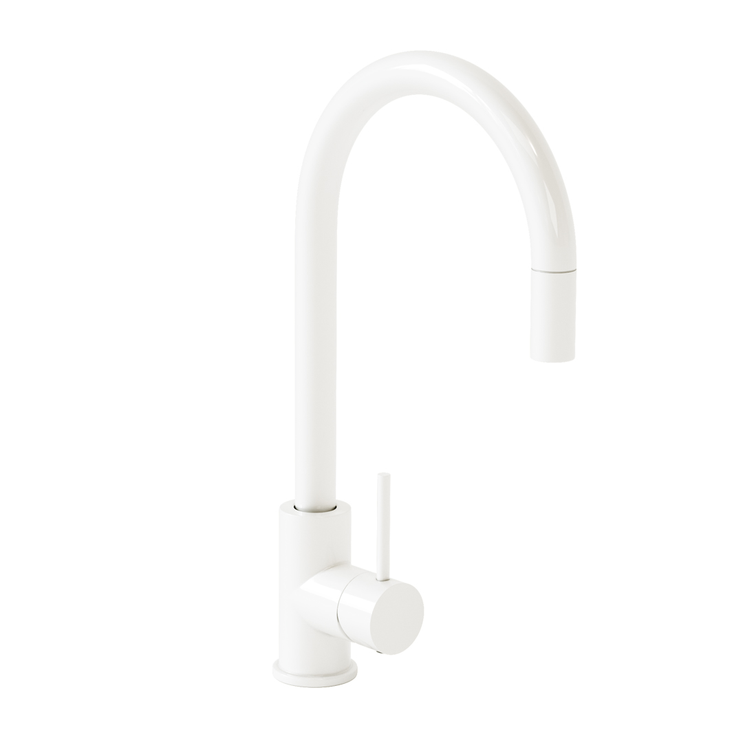 Elysian Commercial Pull-Out Kitchen Mixer – White