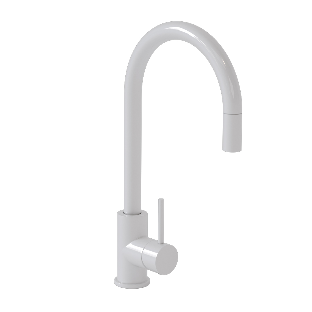 Elysian Commercial Pull-Out Kitchen Mixer – White