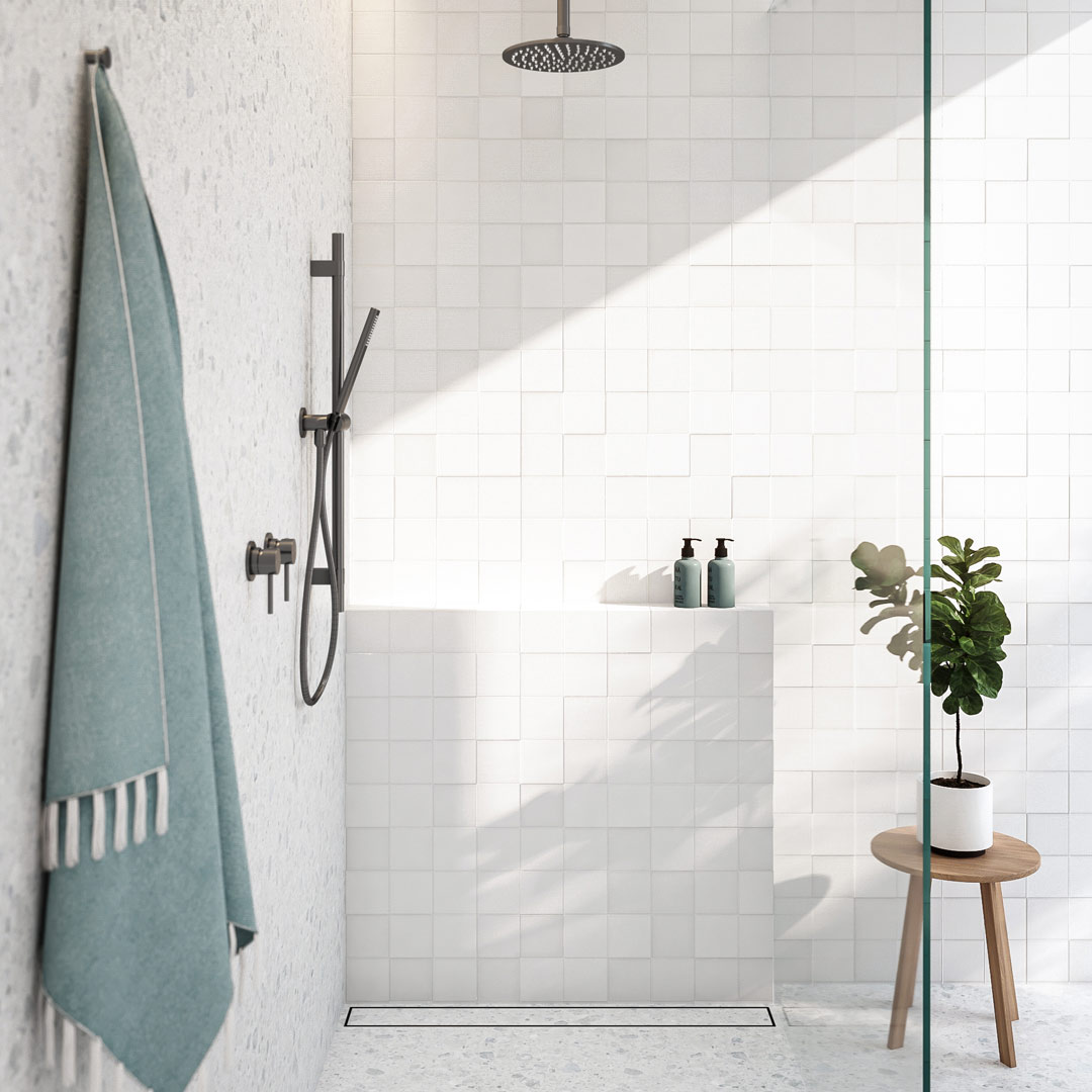 Elysian Adjustable Shower Rail - Brushed Gunmetal - ABI Interiors UK