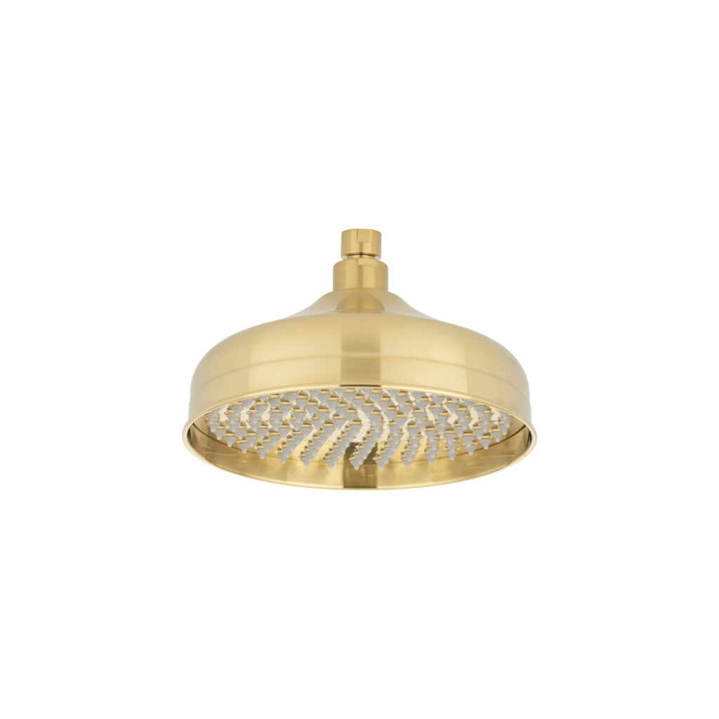 Kingsley Shower Head Round Brushed Brass ABI Interiors UK