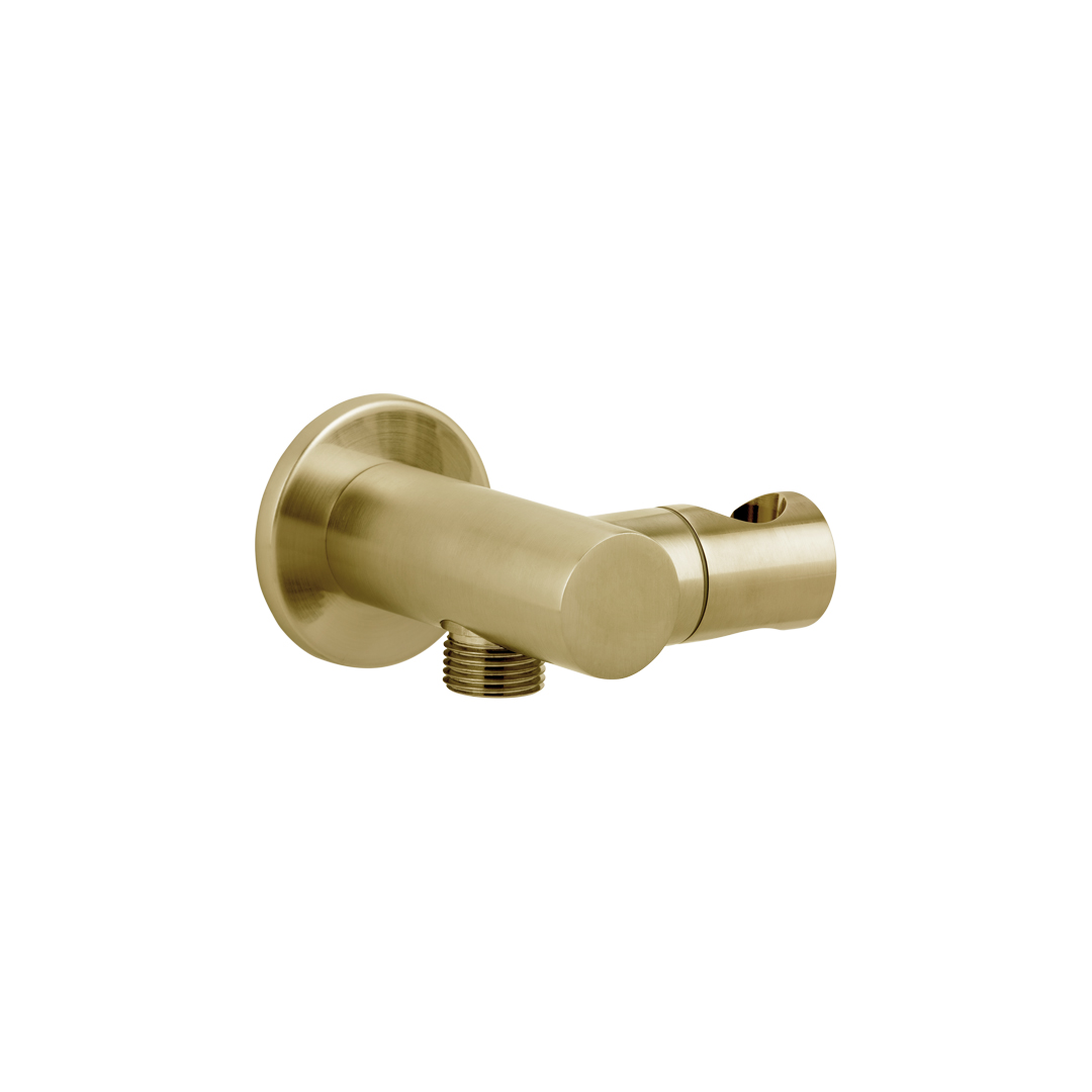 Mila Adjustable Hand Shower Holder and BP – Brushed Brass