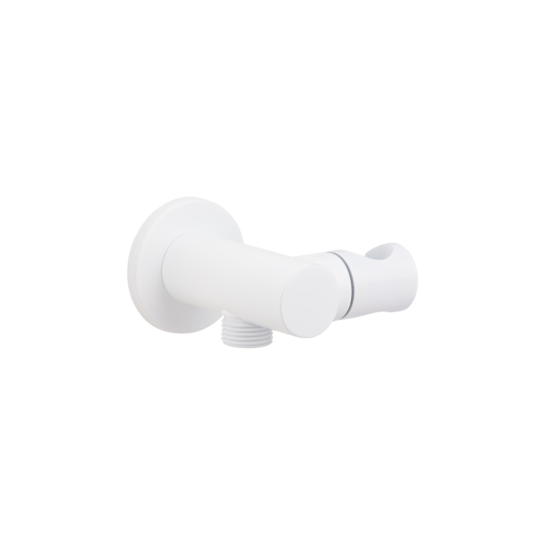 Mila Adjustable Hand Shower Holder & BP – White