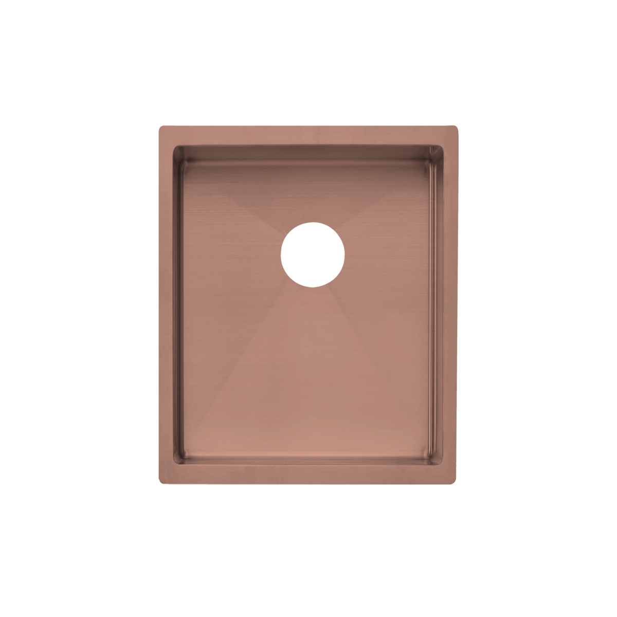 Ohelu Single Sink 380mm – Brushed Copper (Rack/Overflow)