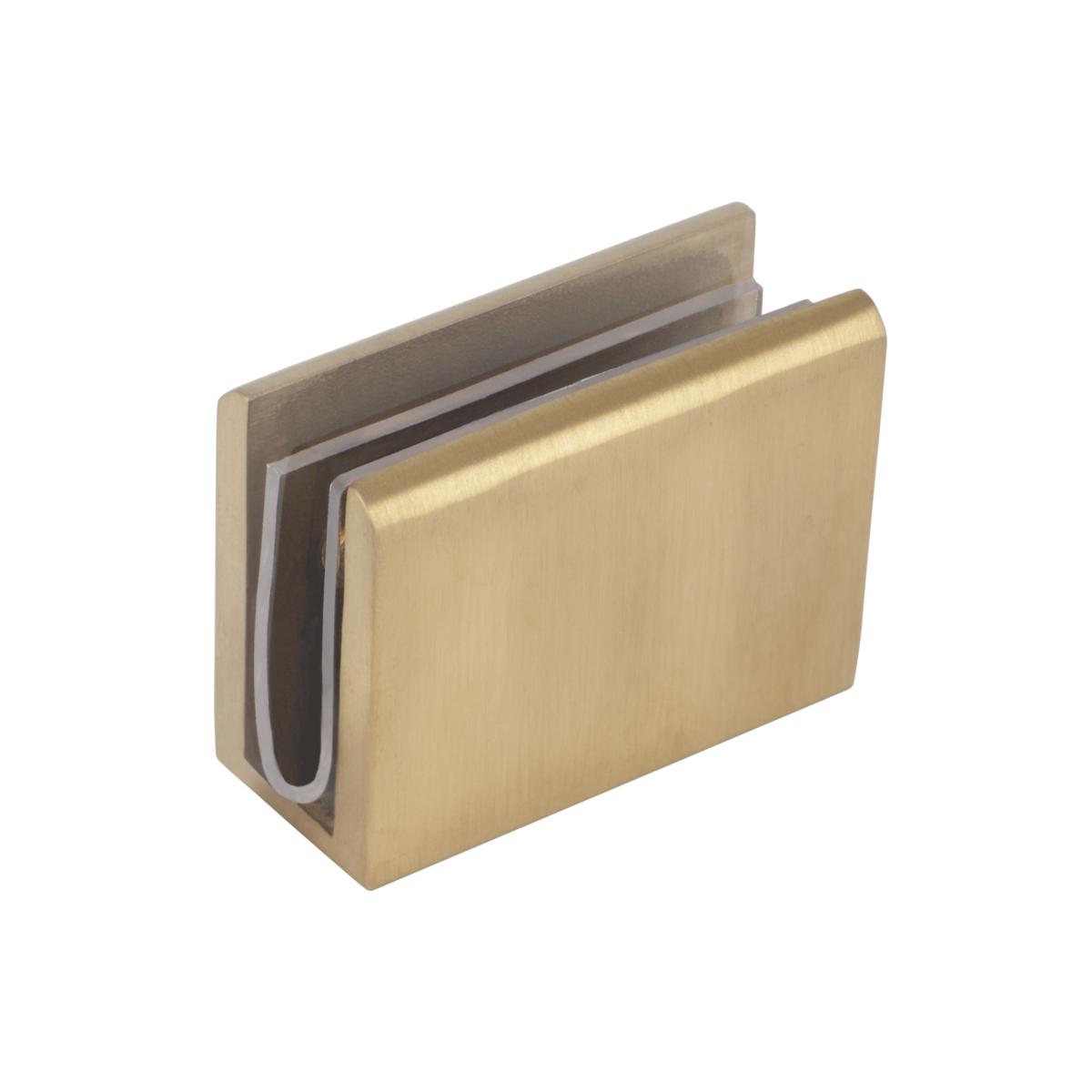 Pius Glass Panel Clip – Brushed Brass