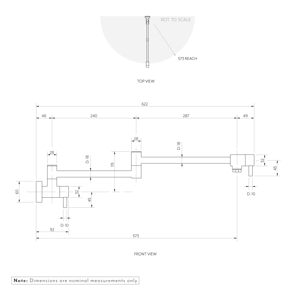 Elysian Pot Filler Matte Black ABI Interiors UK