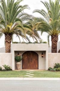 rustic modern mediterranean house with palm trees 