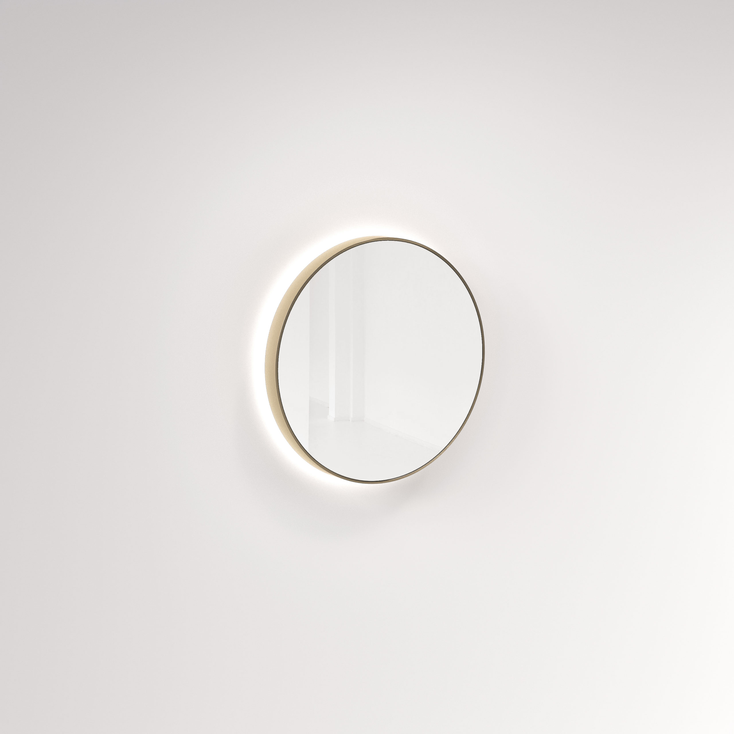 Saanti Handmade Double Trim LED Mirror 600mm – Brushed Brass
