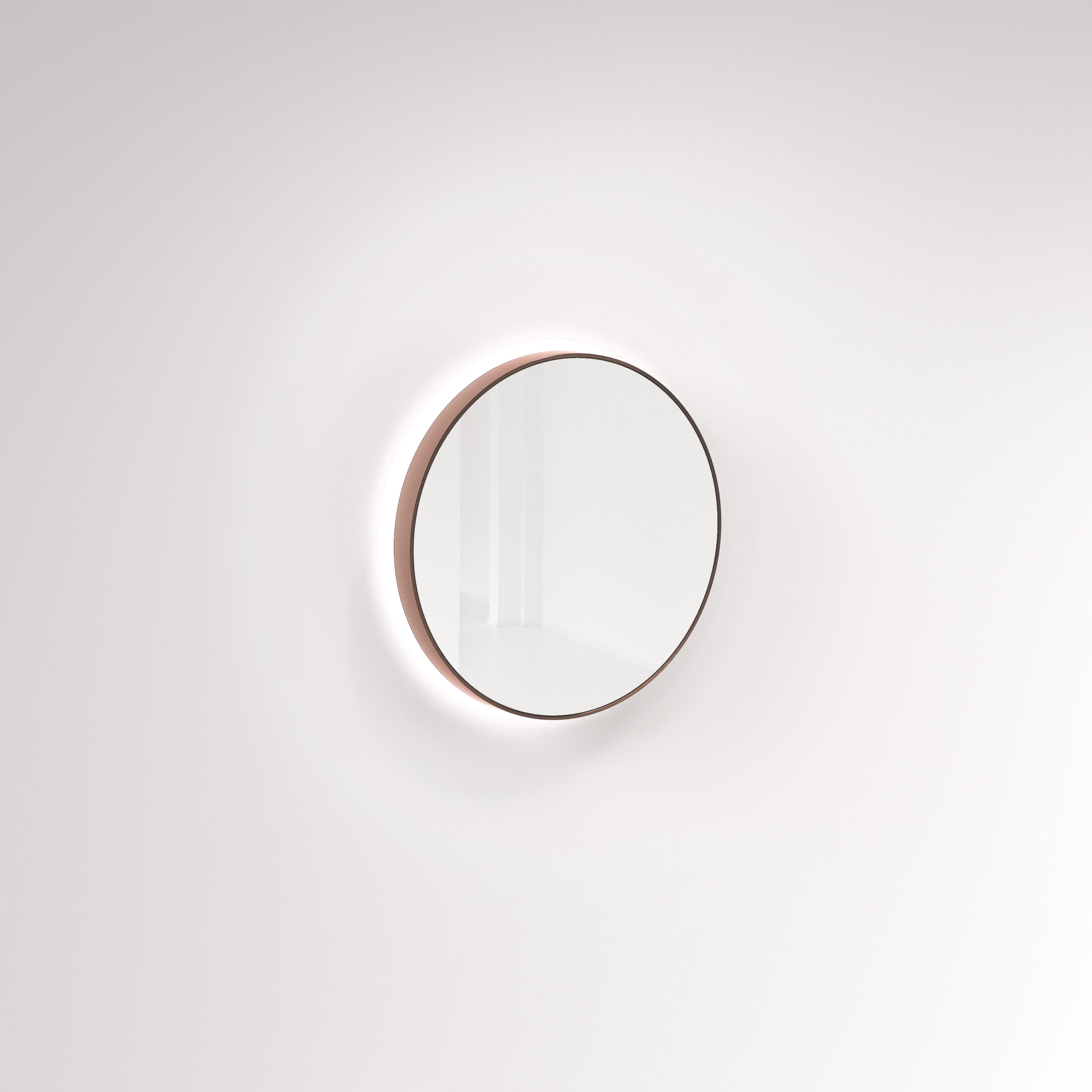 Saanti Handmade Double Trim LED Mirror 600mm – Brushed Copper