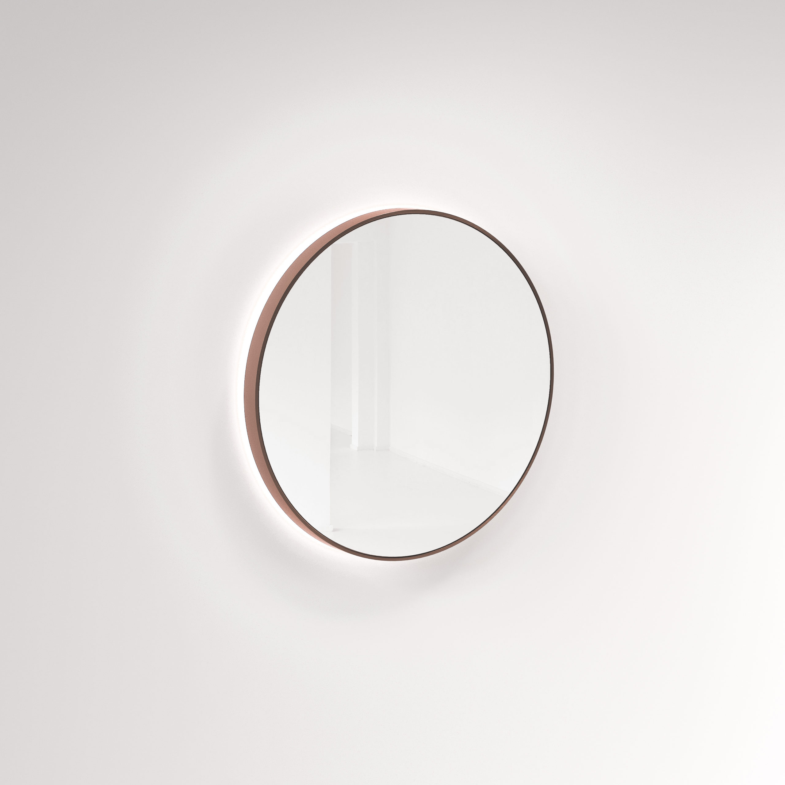Saanti Hand Made Double Trim LED Mirror 800mm – Brushed Copper