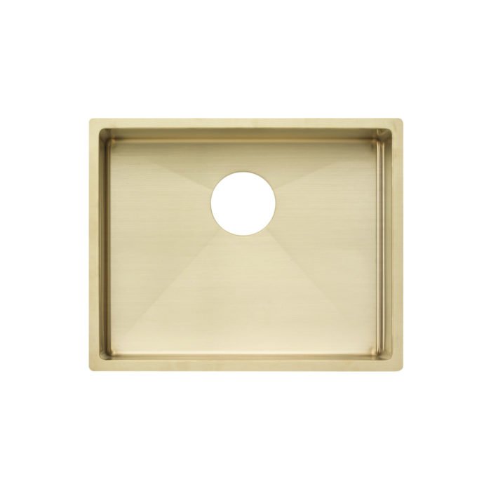 Seba Kitchen Sink 550mm with Overflow and Rack – Brushed Brass