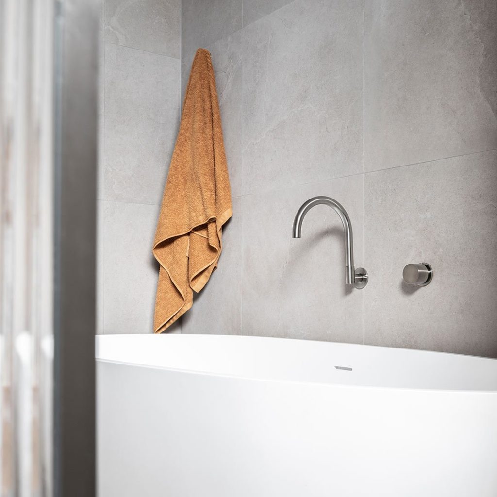 Gooseneck WallMounted Swivel Spout Brushed Nickel ABI Interiors UK