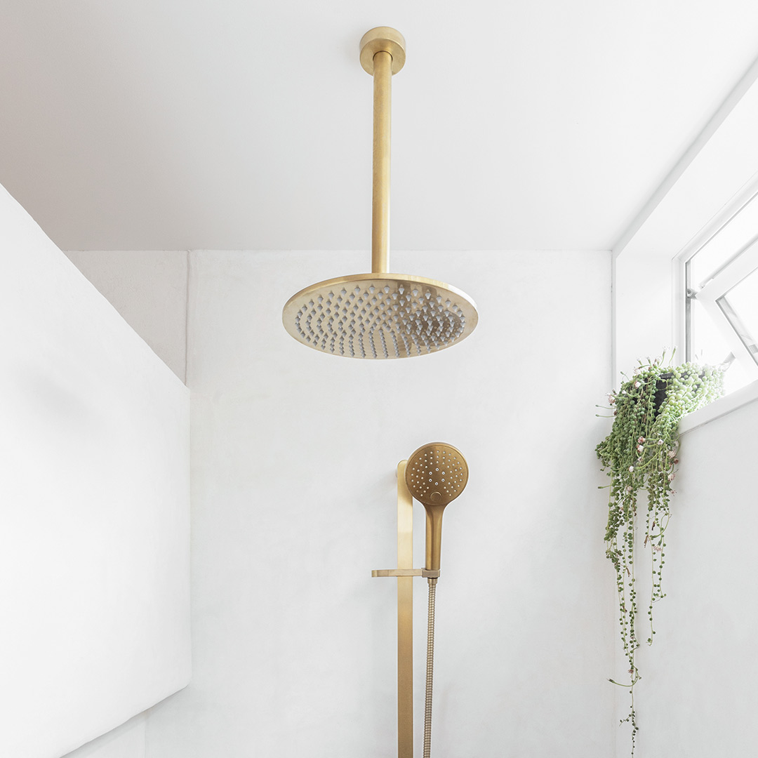 Brushed Brass Shower Heads Buy Online ABI Interiors UK