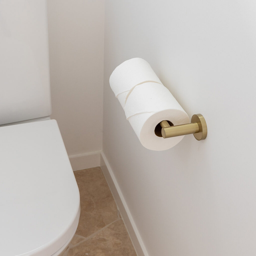 Elysian Hand Towel Holder Brushed Brass ABI Interiors UK