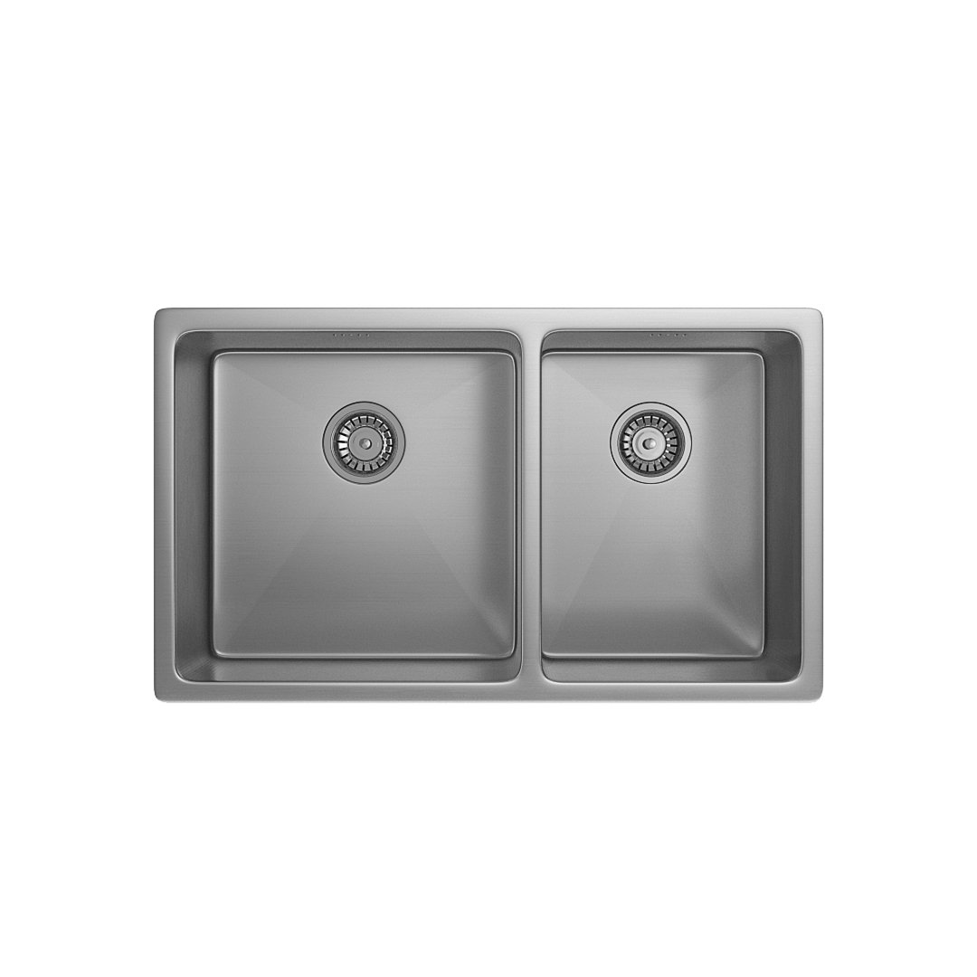Vita – Kitchen Sink Double 760mm – Stainless Steel (Racks/Overflow)