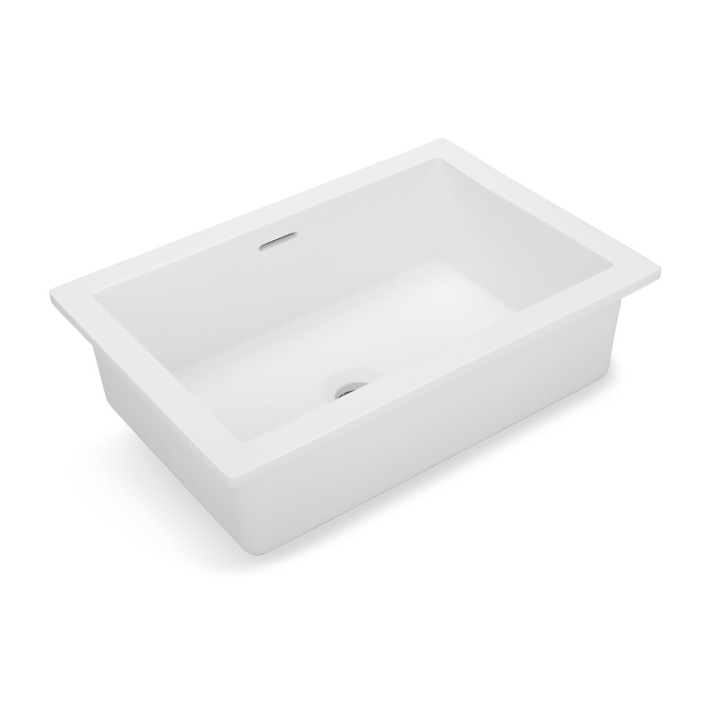 Zuri Rectangle Undercounter Basin Matte White ABI Interiors UK